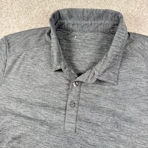 TravisMathew Polo Shirt Mens L Grey Heathered Performance Golf Short Sleeve